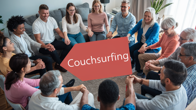 Is couchsurfing safe? this picture show how many people who don't know each other and are friends showing how safe to make friends around the world