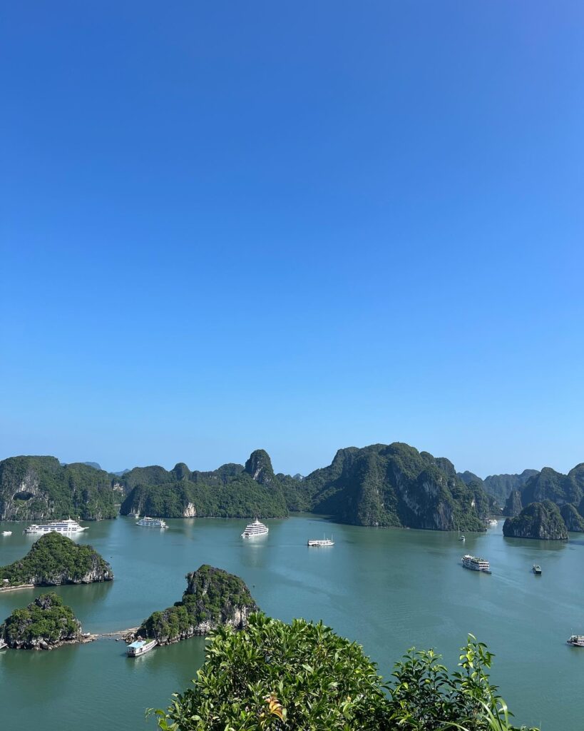 panoramic view on top of halong bay