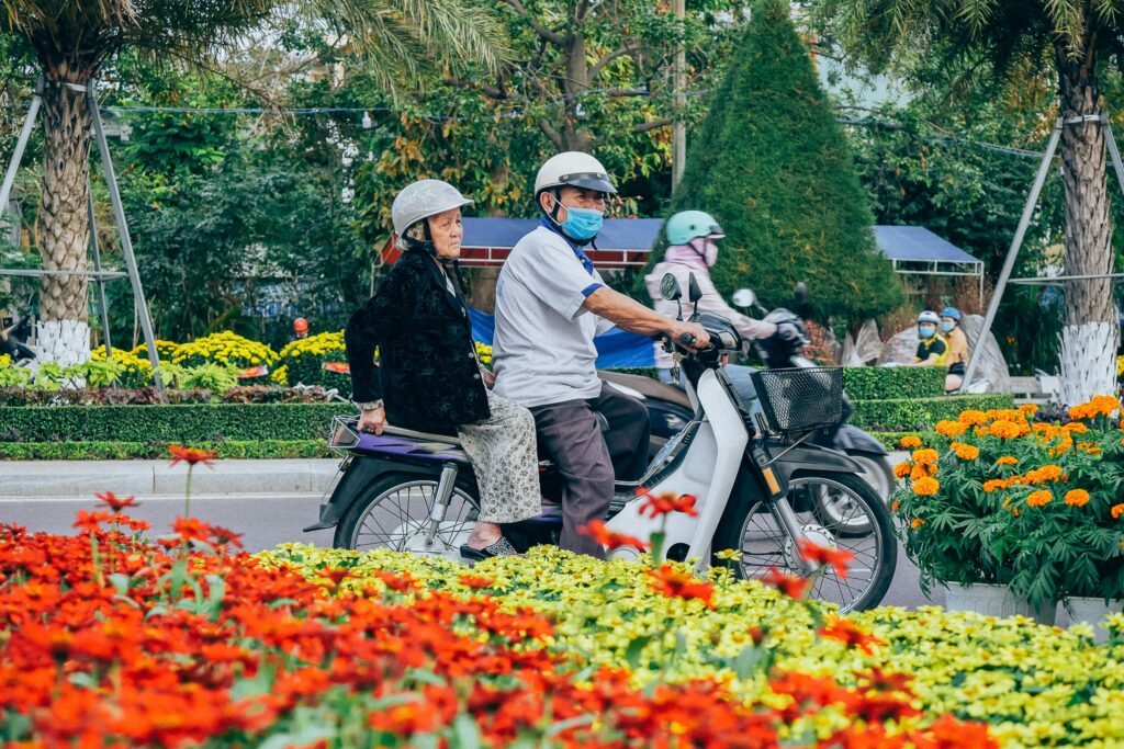 Tet flower street in Vietnam