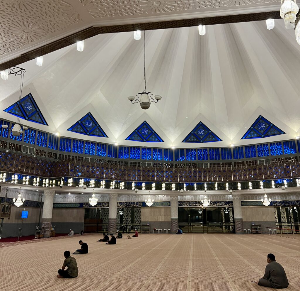 This modern Islamic masterpiece can hold up to 15,000 worshippers, with a unique blue star-shaped dome and serene reflecting pools.